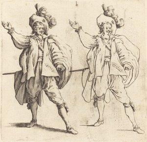 Oficial com Pluma Grande, Vista Frontal de Jacques Callot