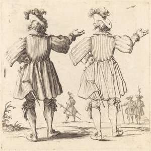 Oficial com pluma, visto de trás de Jacques Callot