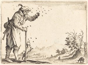 Camponês atacado por abelhas de Jacques Callot