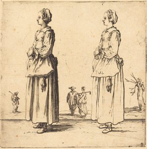 Mulher camponesa, de perfil, de frente para a esquerda de Jacques Callot