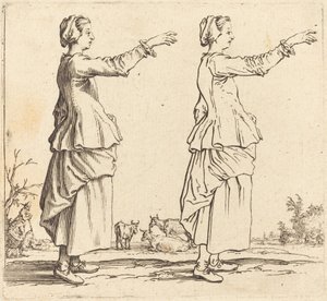 Mulher Camponesa, de Perfil, Virado à Direita, com o Braço Estendido de Jacques Callot