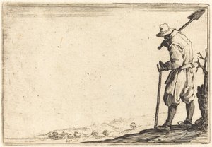 Camponês com pá no ombro de Jacques Callot