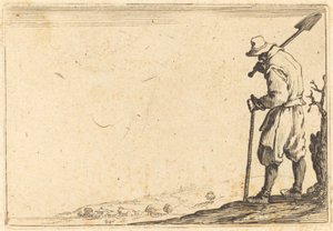 Camponês com pá no ombro de Jacques Callot