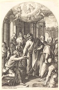 Pedro e João curando o coxo de Jacques Callot