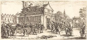 Pilhagem de um mosteiro, c. 1633. de Jacques Callot