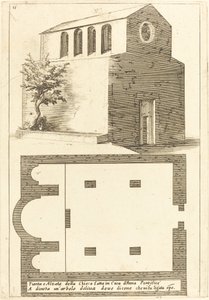 Planta e Elevação da Igreja perto da Casa de Anás de Jacques Callot