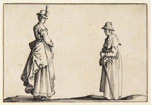 Perfis de duas mulheres de Jacques Callot
