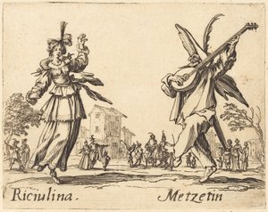 Riciulina e Metzetin, c. 1622. de Jacques Callot