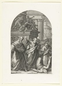 Safira punida com a morte Pinturas e esculturas em Roma (título da série) de Jacques Callot