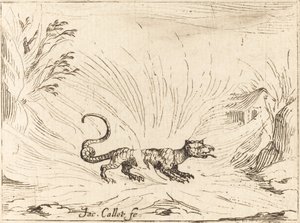 Salamandra cercada por chamas de Jacques Callot