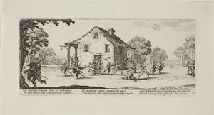 Cena de pilhagem, prato quatro de As misérias da guerra de Jacques Callot