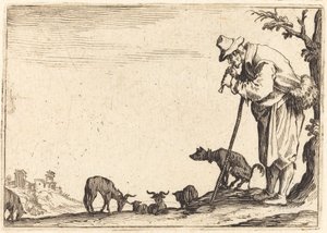 pastor tocando flauta de Jacques Callot