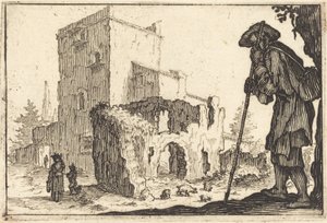 Pastor e ruínas de Jacques Callot
