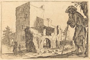 Pastor e Ruínas, c. 1622. de Jacques Callot