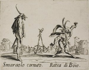 Horned Smaraolo - Ratsa di Boio, prato 4 de Balli di Sfessania de Jacques Callot
