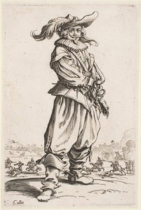 Soldado com chapéu de penas, da série “A Nobreza de Lorraine” de Jacques Callot