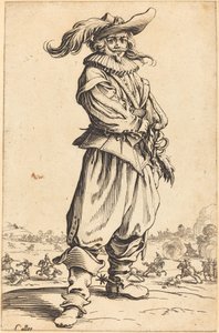 Soldado com chapéu de penas de Jacques Callot