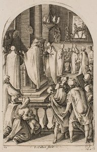 São Basílio celebrando o sacrifício da missa, da série «Imagens de Roma» de Jacques Callot