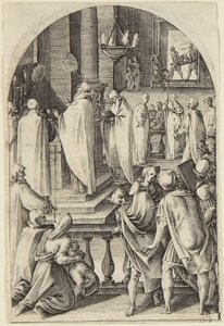 São Basílio celebrando o sacrifício da missa de Jacques Callot
