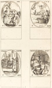 São Eleutério, abade; Santa Regina; São João; A Natividade da Virgem de Jacques Callot