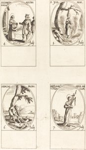Santa Isabel de Portugal, Santa Zoe, São Isaías, Profeta, Santa Edelburge. de Jacques Callot