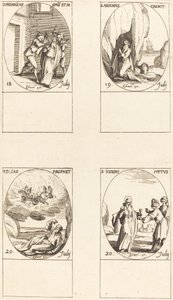 São Frederico; São Arsênio, Eremita; Santo Elias, Profeta; São José o Justo de Jacques Callot