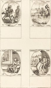 São Jorge; São Sabas; São Marcos, Evangelista; São Marcelino de Jacques Callot