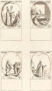 São Luís Mansueto; Sts. Serápia e Erasmus; Moisés; São Luís Bertin, abade de Jacques Callot