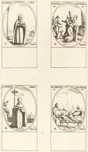 Santa Otília; Sts. Nicasius & Eutropia; Santo Agnelo; Sts. Thyrs e Callinicus de Jacques Callot