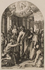 São Pedro e São João curam o coxo à porta do Templo, da série «Vistas de Roma»