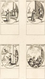 St Vencedor St Justino Sts. Tibúrcio e Valeriano; Sts. Basilissa e Anastasia de Jacques Callot