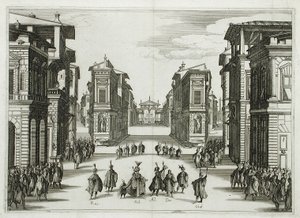 Cenário para «Il Solimano», ato IV de Jacques Callot