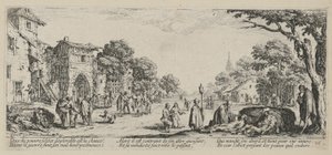 Moribundos à beira da estrada, estampa 16 da série « Misérias da Guerra » de Jacques Callot