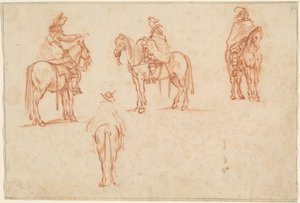 Estudo de quatro cavaleiros de Jacques Callot