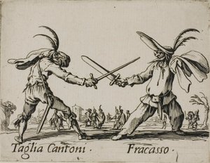Taglia Cantoni - Fracasso, placa 24 de Balli di Sfessania de Jacques Callot