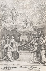 A Assunção da Virgem, n. 13 de A Vida da Virgem de Jacques Callot