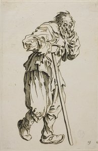 O mendigo de muletas, prato dezesseis de Os mendigos de Jacques Callot