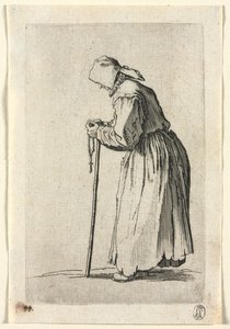 Os Mendigos: Mendigo no Rosário, c. 1623 de Jacques Callot