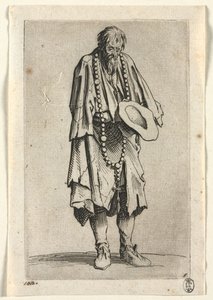 Os Mendigos: Mendigo com Rosário, c. 1623 de Jacques Callot