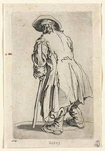 Os Mendigos: Velho Mendigo em Uma Única Muleta, c. 1623 de Jacques Callot