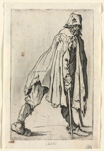 Os Mendigos: O Mendigo de Muletas, de Boné, c. 1623 de Jacques Callot