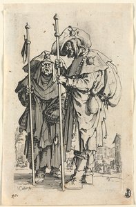 Os Mendigos: Os Dois Peregrinos, c. 1623 de Jacques Callot