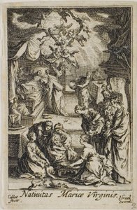 O Nascimento da Virgem Maria, de A Vida da Virgem de Jacques Callot