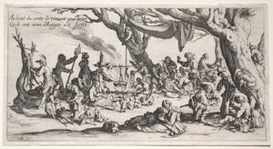 Os boémios: O Local de Paragem: The Feast of the Bohemians, c.1621-1625. de Jacques Callot