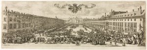 O Carrière, ou Rue Neuve, em Nancy (The New Street) de Jacques Callot