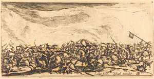 O Combate de Cavalaria com Espadas, c. 16321634. de Jacques Callot