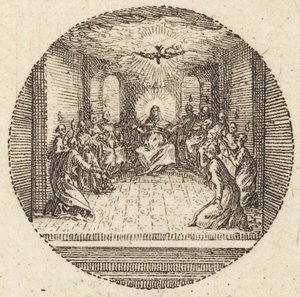 A descida da pomba sagrada, c. 1631. de Jacques Callot