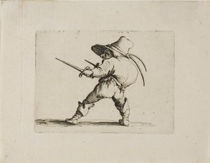 O Duelista com uma Espada e uma Adaga, de Varie Figure Gobbi de Jacques Callot