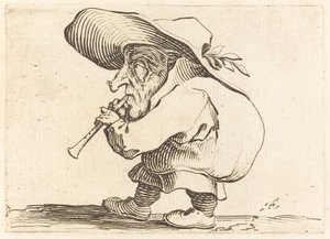 O Jogador Flageolet, c. 1622. de Jacques Callot