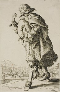 O general que faz continência segurando o chapéu debaixo do braço, prato dois de La Noblesse de Jacques Callot